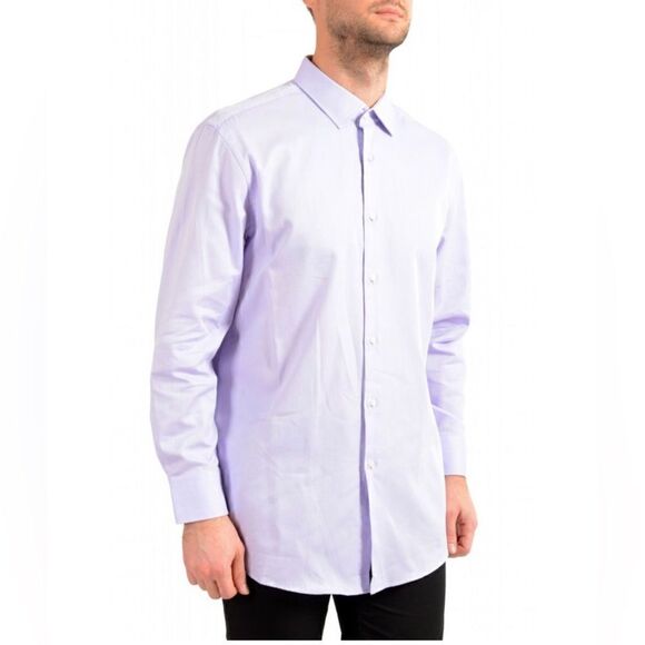 Hugo Boss Men's "Marley US" Sharp Fit Purple Dress Shirt - Picture 1 of 12